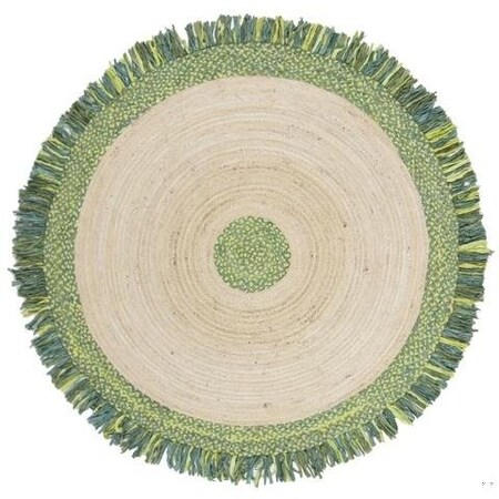 Safavieh 4 x 4 ft. Cape Cod Collection Global Round Hand Woven RugGreen & Natural CAP212Y-4R